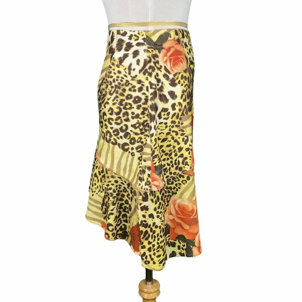 St. John Sport Floral Asymmetrical Knit Skirt - Picture 6 of 15
